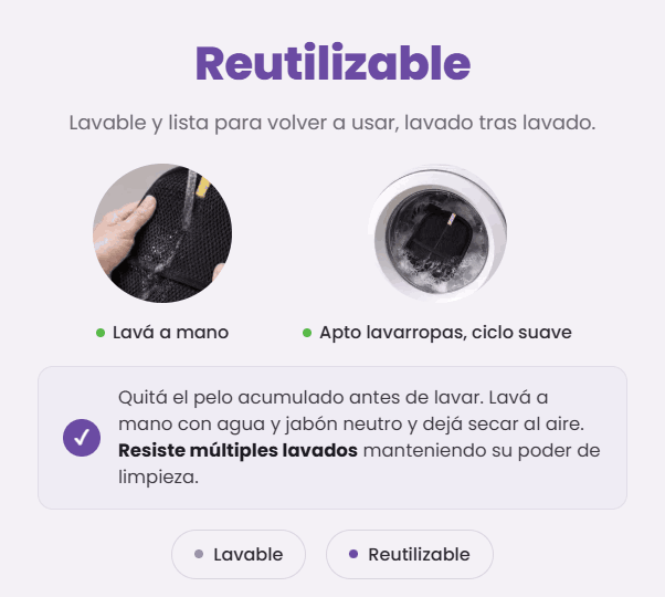 Guante Quitapelos Para Mascotas Reutilizables Perros Y Gatos