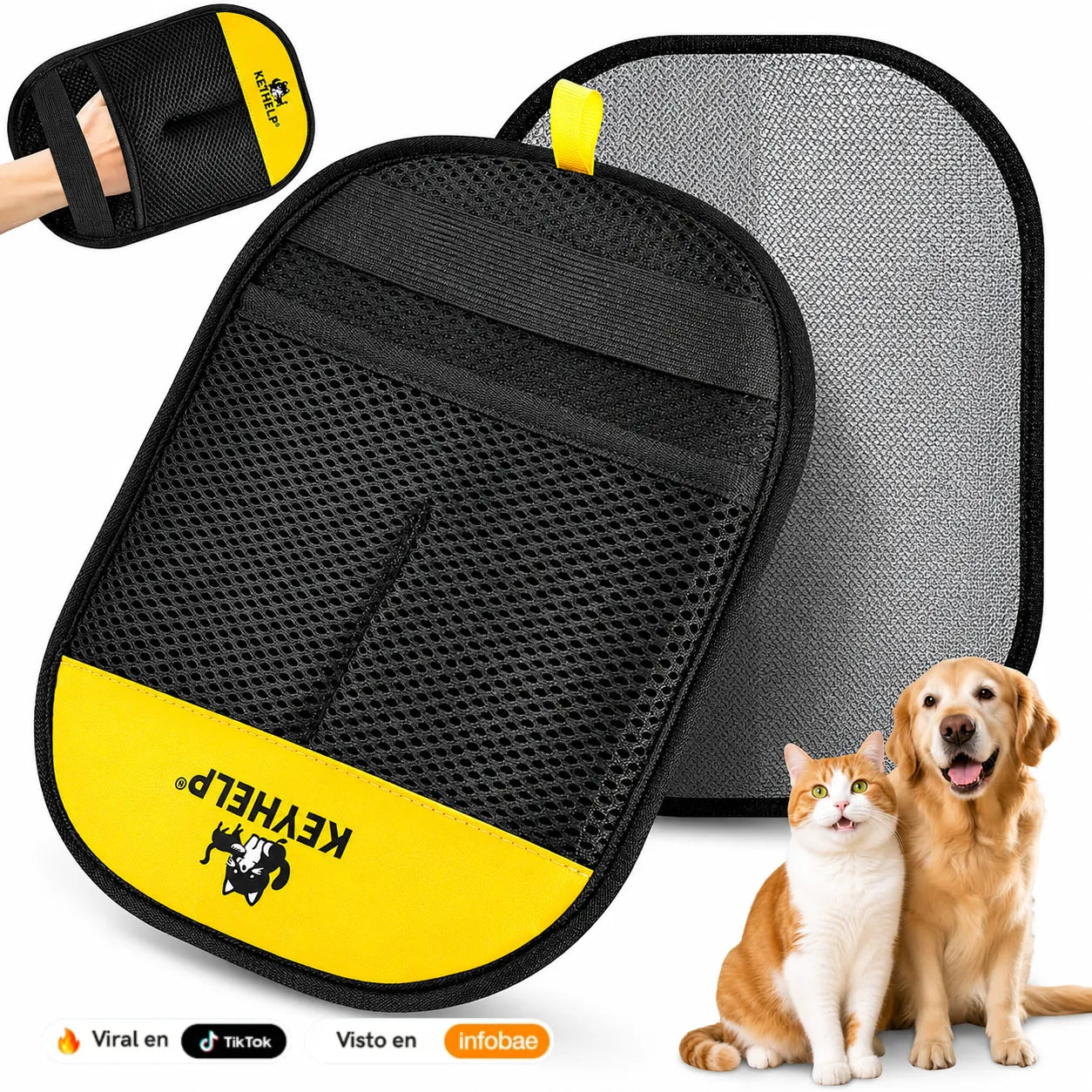 Guante Quitapelos Para Mascotas michis y perritos
