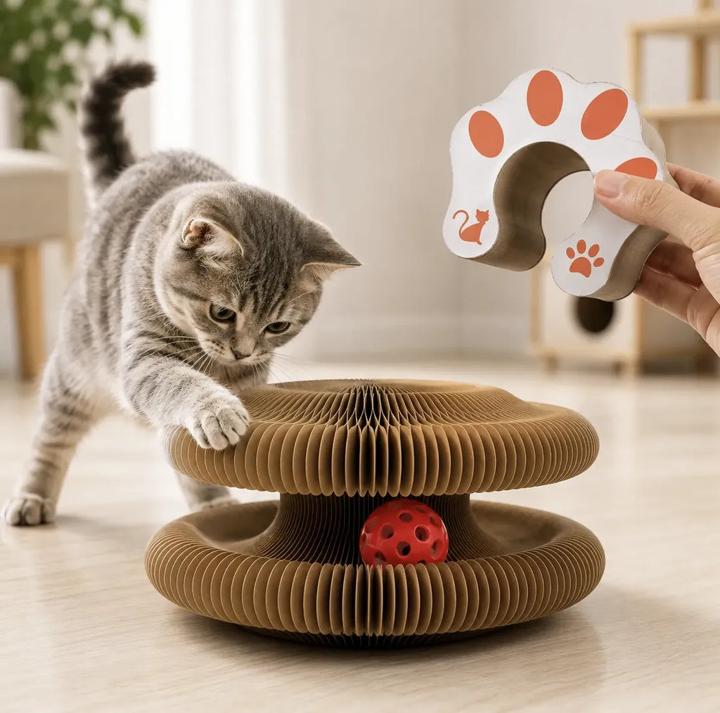 Rascador Interactivo Plegable Flexible Para Gatos
