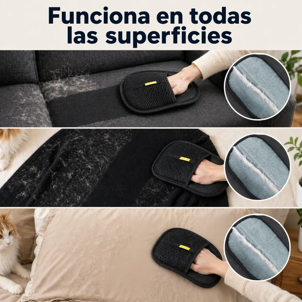 Guante Quitapelos Para Mascotas michis y perritos